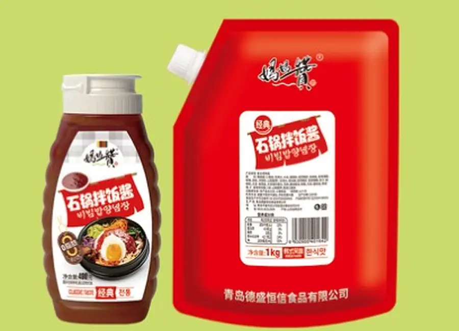 Stone pot bibimbap sauce in retail bottle, pouch and sachet formats