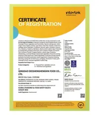 BRCGS Grade A certificate preview